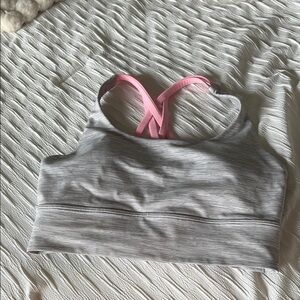 Lululemon Athletica Gray and Pink Sports Bra Racerback